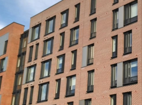 A Brick apartment complex.